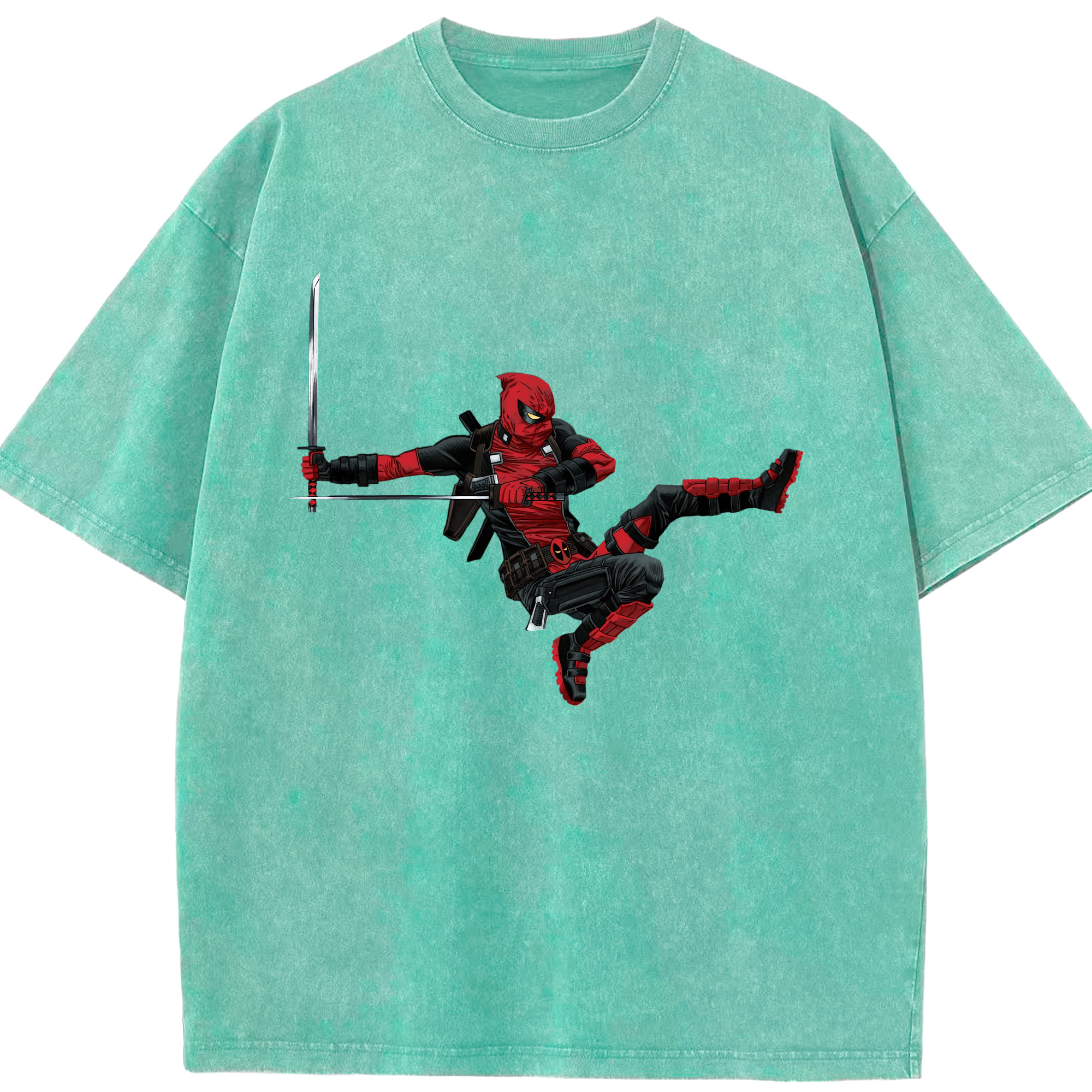 （画像用） Deadpool デッドプール 綿100% ヴィンテージ風 半袖Tシャツ（フロントプリント）